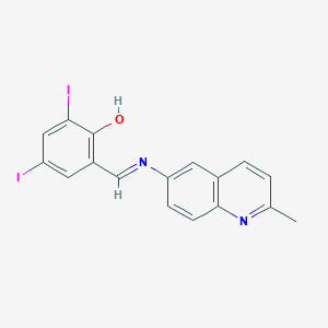 2,4-Diiodo-6-{[(2-methyl-6-quinolinyl)imino]methyl}phenol