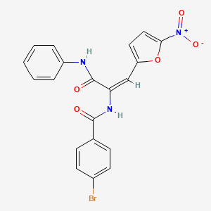 molecular formula C20H14BrN3O5 B3902563 N-[1-(anilinocarbonyl)-2-(5-nitro-2-furyl)vinyl]-4-bromobenzamide 