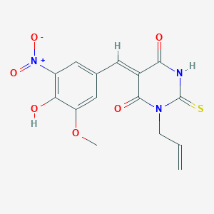 1-allyl-5-(4-hydroxy-3-methoxy-5-nitrobenzylidene)-2-thioxodihydro-4,6(1H,5H)-pyrimidinedione