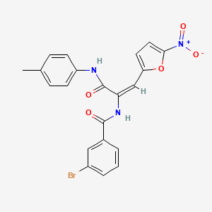 molecular formula C21H16BrN3O5 B3902568 3-bromo-N-[1-{[(4-methylphenyl)amino]carbonyl}-2-(5-nitro-2-furyl)vinyl]benzamide 