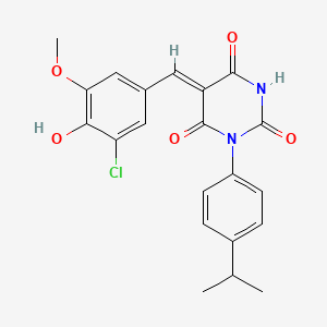 molecular formula C21H19ClN2O5 B3902593 5-(3-chloro-4-hydroxy-5-methoxybenzylidene)-1-(4-isopropylphenyl)-2,4,6(1H,3H,5H)-pyrimidinetrione 