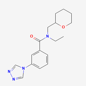 N-ethyl-N-(tetrahydro-2H-pyran-2-ylmethyl)-3-(4H-1,2,4-triazol-4-yl)benzamide