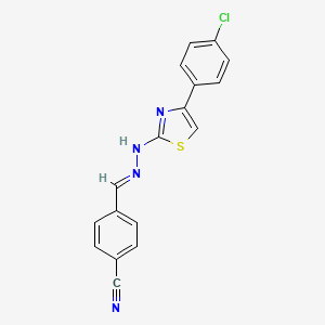 4-{2-[4-(4-chlorophenyl)-1,3-thiazol-2-yl]carbonohydrazonoyl}benzonitrile