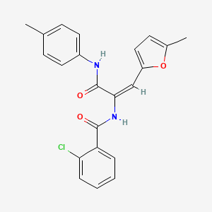 molecular formula C22H19ClN2O3 B3902611 2-chloro-N-(2-(5-methyl-2-furyl)-1-{[(4-methylphenyl)amino]carbonyl}vinyl)benzamide 
