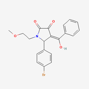 molecular formula C20H18BrNO4 B3902627 4-benzoyl-5-(4-bromophenyl)-3-hydroxy-1-(2-methoxyethyl)-1,5-dihydro-2H-pyrrol-2-one 