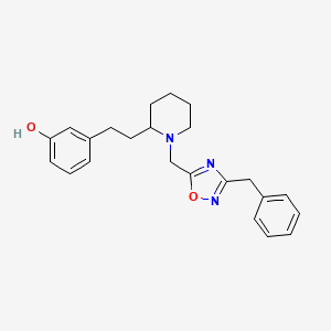 molecular formula C23H27N3O2 B3902634 3-(2-{1-[(3-benzyl-1,2,4-oxadiazol-5-yl)methyl]-2-piperidinyl}ethyl)phenol 