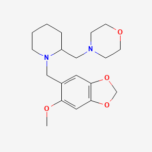 molecular formula C19H28N2O4 B3902640 4-({1-[(6-methoxy-1,3-benzodioxol-5-yl)methyl]piperidin-2-yl}methyl)morpholine 