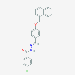 molecular formula C25H19ClN2O2 B390265 4-chloro-N'-[4-(1-naphthylmethoxy)benzylidene]benzohydrazide 