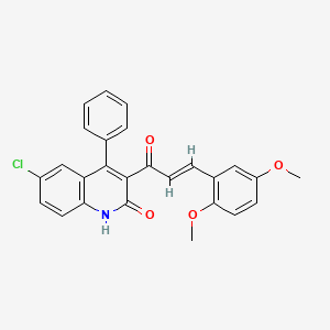 6-chloro-3-[3-(2,5-dimethoxyphenyl)acryloyl]-4-phenyl-2(1H)-quinolinone