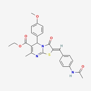 ethyl 2-[4-(acetylamino)benzylidene]-5-(4-methoxyphenyl)-7-methyl-3-oxo-2,3-dihydro-5H-[1,3]thiazolo[3,2-a]pyrimidine-6-carboxylate