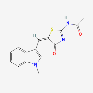 N-{5-[(1-methyl-1H-indol-3-yl)methylene]-4-oxo-1,3-thiazolidin-2-ylidene}acetamide