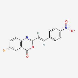 molecular formula C16H9BrN2O4 B3902691 6-bromo-2-[2-(4-nitrophenyl)vinyl]-4H-3,1-benzoxazin-4-one 