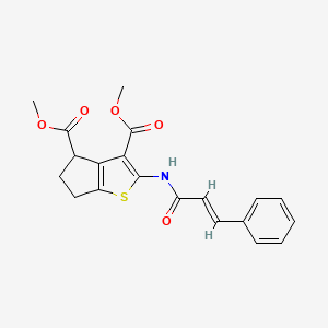 molecular formula C20H19NO5S B3902711 dimethyl 2-(cinnamoylamino)-5,6-dihydro-4H-cyclopenta[b]thiophene-3,4-dicarboxylate 