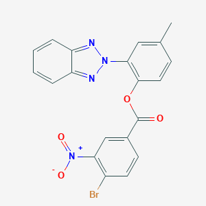 molecular formula C20H13BrN4O4 B390273 2-(2H-benzotriazol-2-yl)-4-methylphenyl 4-bromo-3-nitrobenzoate 