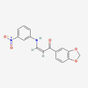 molecular formula C16H12N2O5 B3902738 1-(1,3-benzodioxol-5-yl)-3-[(3-nitrophenyl)amino]-2-propen-1-one 