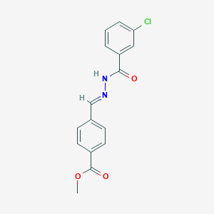molecular formula C16H13ClN2O3 B390274 Methyl 4-[2-(3-chlorobenzoyl)carbohydrazonoyl]benzoate 