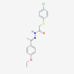 2-[(4-chlorophenyl)sulfanyl]-N'-[1-(4-ethoxyphenyl)ethylidene]acetohydrazide