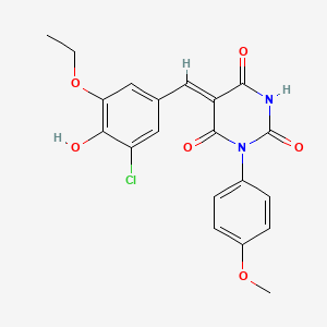 5-(3-chloro-5-ethoxy-4-hydroxybenzylidene)-1-(4-methoxyphenyl)-2,4,6(1H,3H,5H)-pyrimidinetrione