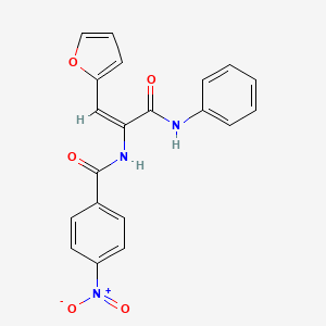molecular formula C20H15N3O5 B3902774 N-[1-(anilinocarbonyl)-2-(2-furyl)vinyl]-4-nitrobenzamide 
