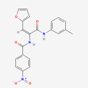 molecular formula C21H17N3O5 B3902794 N-(2-(2-furyl)-1-{[(3-methylphenyl)amino]carbonyl}vinyl)-4-nitrobenzamide 