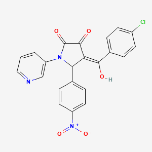 molecular formula C22H14ClN3O5 B3902795 4-(4-chlorobenzoyl)-3-hydroxy-5-(4-nitrophenyl)-1-(3-pyridinyl)-1,5-dihydro-2H-pyrrol-2-one 