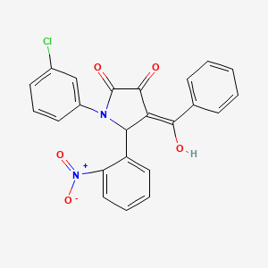 molecular formula C23H15ClN2O5 B3902802 4-benzoyl-1-(3-chlorophenyl)-3-hydroxy-5-(2-nitrophenyl)-1,5-dihydro-2H-pyrrol-2-one 