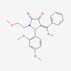 molecular formula C22H23NO6 B3902829 4-benzoyl-5-(2,4-dimethoxyphenyl)-3-hydroxy-1-(2-methoxyethyl)-1,5-dihydro-2H-pyrrol-2-one 