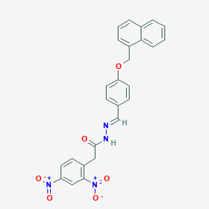 molecular formula C26H20N4O6 B390283 2-(2,4-dinitrophenyl)-N-[(E)-[4-(naphthalen-1-ylmethoxy)phenyl]methylideneamino]acetamide 
