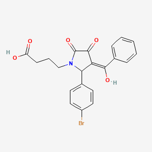 molecular formula C21H18BrNO5 B3902834 4-[3-benzoyl-2-(4-bromophenyl)-4-hydroxy-5-oxo-2,5-dihydro-1H-pyrrol-1-yl]butanoic acid 