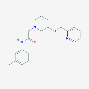 molecular formula C21H27N3O2 B3902839 N-(3,4-dimethylphenyl)-2-[3-(pyridin-2-ylmethoxy)piperidin-1-yl]acetamide 