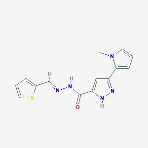 molecular formula C14H13N5OS B3902867 3-(1-methyl-1H-pyrrol-2-yl)-N'-(2-thienylmethylene)-1H-pyrazole-5-carbohydrazide CAS No. 303104-68-9