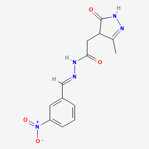 2-(3-methyl-5-oxo-4,5-dihydro-1H-pyrazol-4-yl)-N'-(3-nitrobenzylidene)acetohydrazide