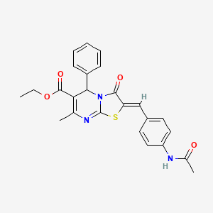 molecular formula C25H23N3O4S B3902890 ethyl 2-[4-(acetylamino)benzylidene]-7-methyl-3-oxo-5-phenyl-2,3-dihydro-5H-[1,3]thiazolo[3,2-a]pyrimidine-6-carboxylate 