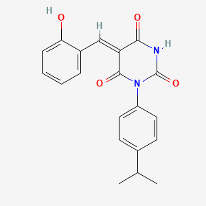 molecular formula C20H18N2O4 B3902909 5-(2-hydroxybenzylidene)-1-(4-isopropylphenyl)-2,4,6(1H,3H,5H)-pyrimidinetrione 