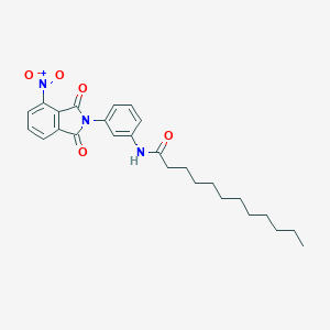 molecular formula C26H31N3O5 B390291 N-(3-{4-nitro-1,3-dioxo-1,3-dihydro-2H-isoindol-2-yl}phenyl)dodecanamide 