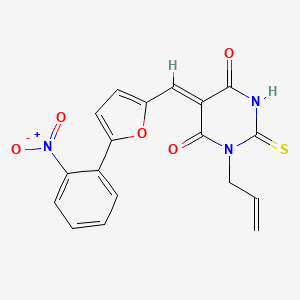 molecular formula C18H13N3O5S B3902919 1-allyl-5-{[5-(2-nitrophenyl)-2-furyl]methylene}-2-thioxodihydro-4,6(1H,5H)-pyrimidinedione 