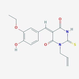 molecular formula C16H16N2O4S B3902928 1-allyl-5-(3-ethoxy-4-hydroxybenzylidene)-2-thioxodihydro-4,6(1H,5H)-pyrimidinedione 
