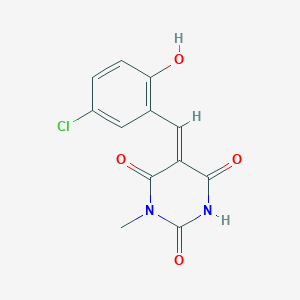 molecular formula C12H9ClN2O4 B3902929 5-(5-chloro-2-hydroxybenzylidene)-1-methyl-2,4,6(1H,3H,5H)-pyrimidinetrione 