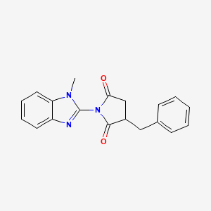 molecular formula C19H17N3O2 B3902939 3-benzyl-1-(1-methyl-1H-benzimidazol-2-yl)-2,5-pyrrolidinedione 