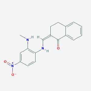 molecular formula C18H17N3O3 B3902955 2-({[2-(methylamino)-4-nitrophenyl]amino}methylene)-3,4-dihydro-1(2H)-naphthalenone 