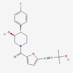 molecular formula C21H22FNO4 B3902963 (3S*,4S*)-4-(4-fluorophenyl)-1-[5-(3-hydroxy-3-methylbut-1-yn-1-yl)-2-furoyl]piperidin-3-ol 