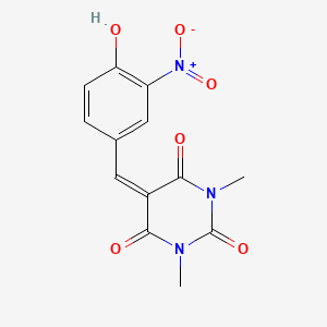 molecular formula C13H11N3O6 B3902964 5-(4-hydroxy-3-nitrobenzylidene)-1,3-dimethyl-2,4,6(1H,3H,5H)-pyrimidinetrione 