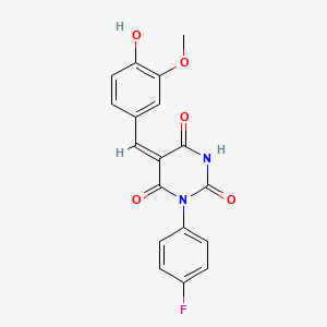 1-(4-fluorophenyl)-5-(4-hydroxy-3-methoxybenzylidene)-2,4,6(1H,3H,5H)-pyrimidinetrione