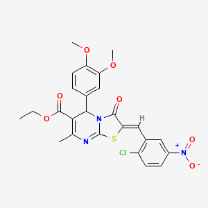 ethyl 2-(2-chloro-5-nitrobenzylidene)-5-(3,4-dimethoxyphenyl)-7-methyl-3-oxo-2,3-dihydro-5H-[1,3]thiazolo[3,2-a]pyrimidine-6-carboxylate