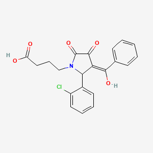 molecular formula C21H18ClNO5 B3903045 4-[3-benzoyl-2-(2-chlorophenyl)-4-hydroxy-5-oxo-2,5-dihydro-1H-pyrrol-1-yl]butanoic acid 
