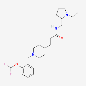 molecular formula C23H35F2N3O2 B3903062 3-{1-[2-(difluoromethoxy)benzyl]-4-piperidinyl}-N-[(1-ethyl-2-pyrrolidinyl)methyl]propanamide 