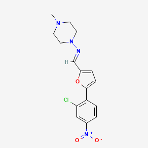 molecular formula C16H17ClN4O3 B3903063 N-{[5-(2-chloro-4-nitrophenyl)-2-furyl]methylene}-4-methyl-1-piperazinamine 