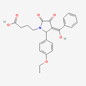 molecular formula C23H23NO6 B3903083 4-[3-benzoyl-2-(4-ethoxyphenyl)-4-hydroxy-5-oxo-2,5-dihydro-1H-pyrrol-1-yl]butanoic acid 