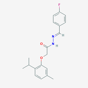 molecular formula C19H21FN2O2 B390309 N'-(4-fluorobenzylidene)-2-(2-isopropyl-5-methylphenoxy)acetohydrazide 