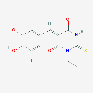 molecular formula C15H13IN2O4S B3903095 1-allyl-5-(4-hydroxy-3-iodo-5-methoxybenzylidene)-2-thioxodihydro-4,6(1H,5H)-pyrimidinedione 